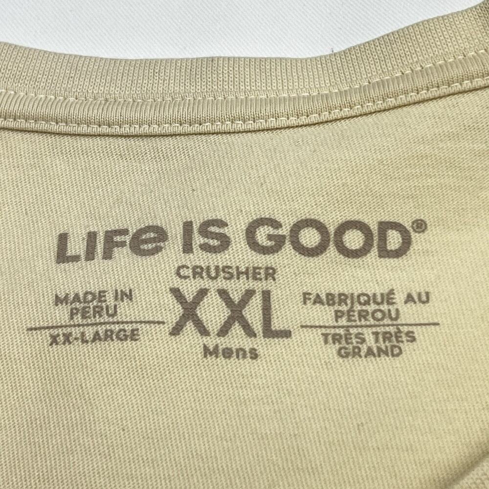 Life Is Good Men’s XXL Graphic T-Shirt Bison Buffalo Short Sleeve Tee Tan - Picture 5 of 8